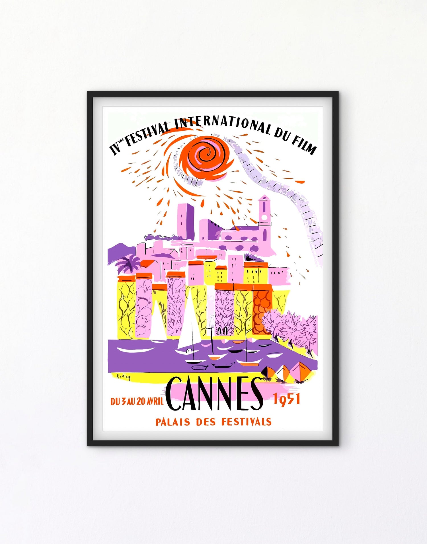Affiche Festival de Cannes 1951 affichevintagefrance