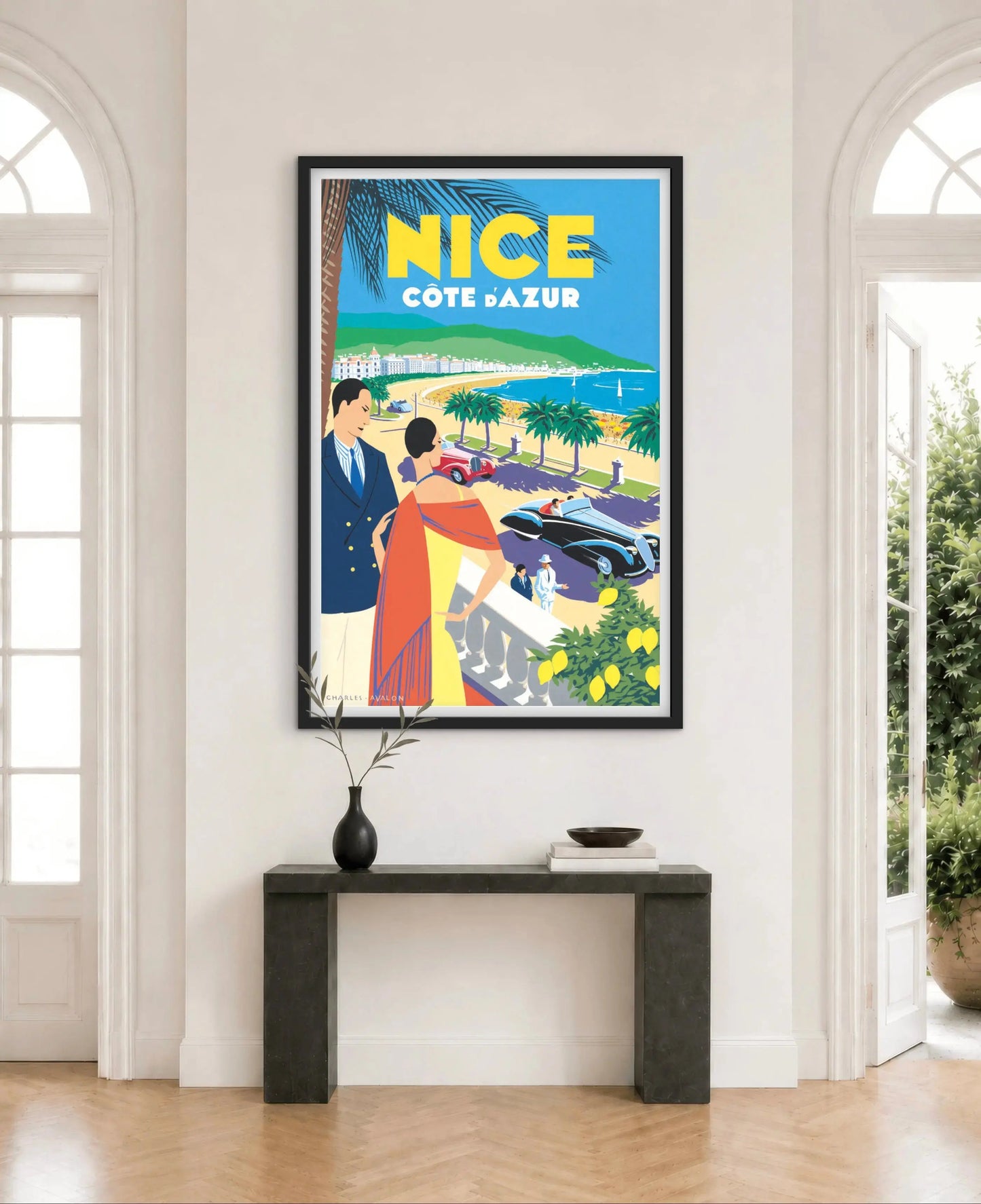 Affiche Vintage Nice Côte d’Azur Poster Voyage Rétro French Riviera Décoration Murale Méditerranée affichevintagefrance