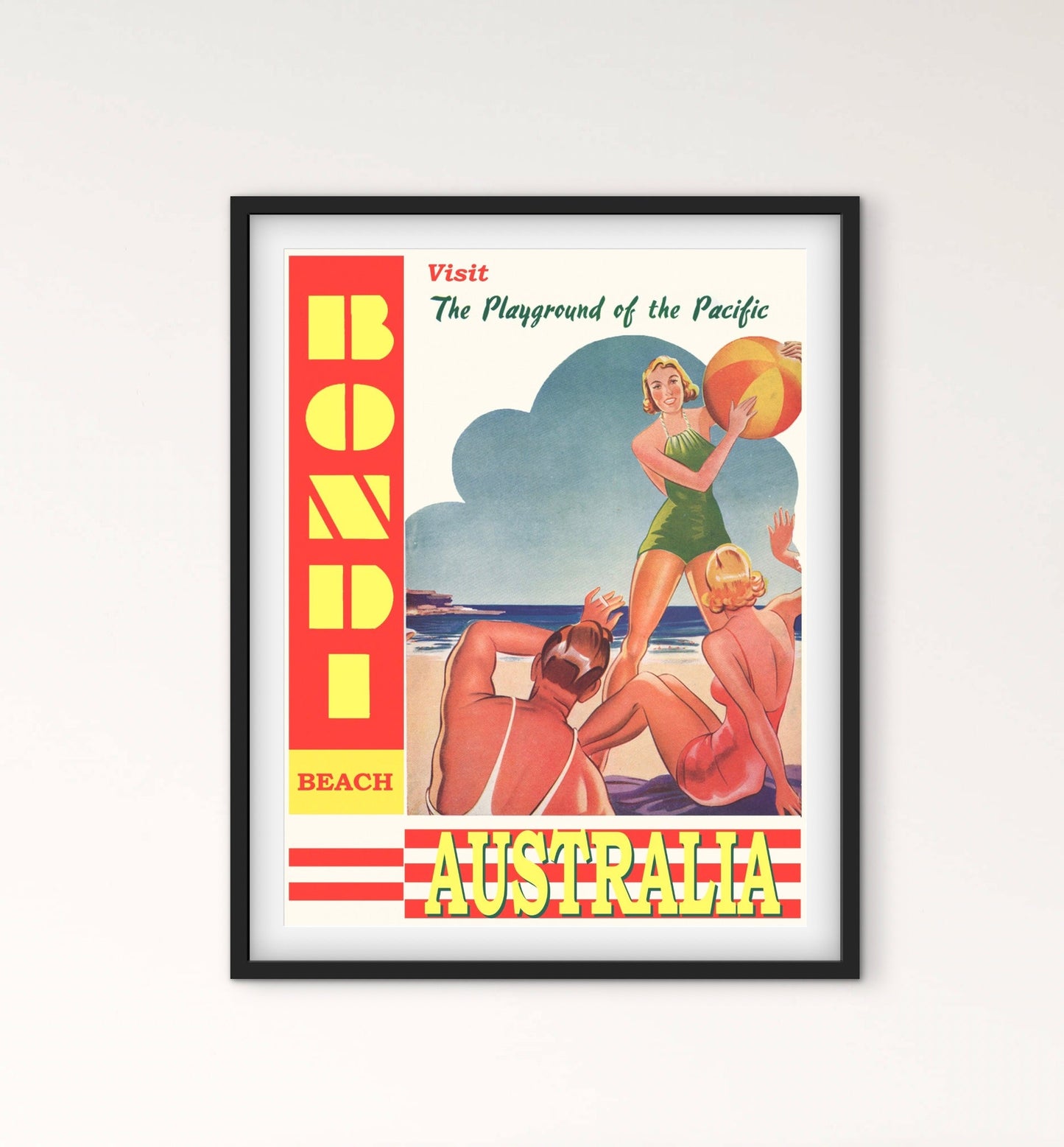 Affiche de voyage Australie Bondi Beach affichevintagefrance