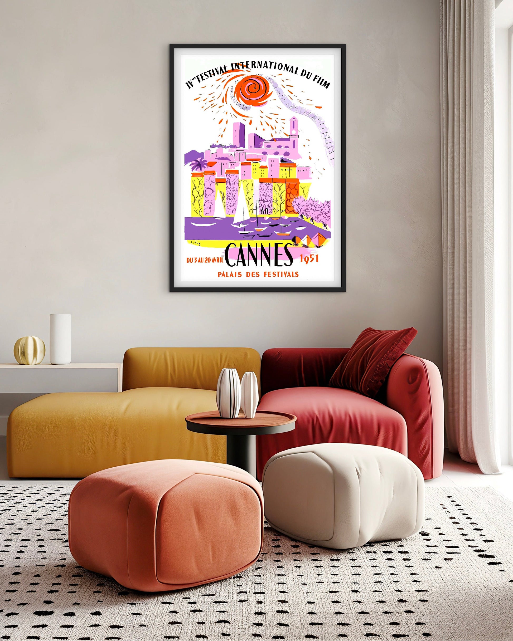 Affiche Festival de Cannes 1951 affichevintagefrance