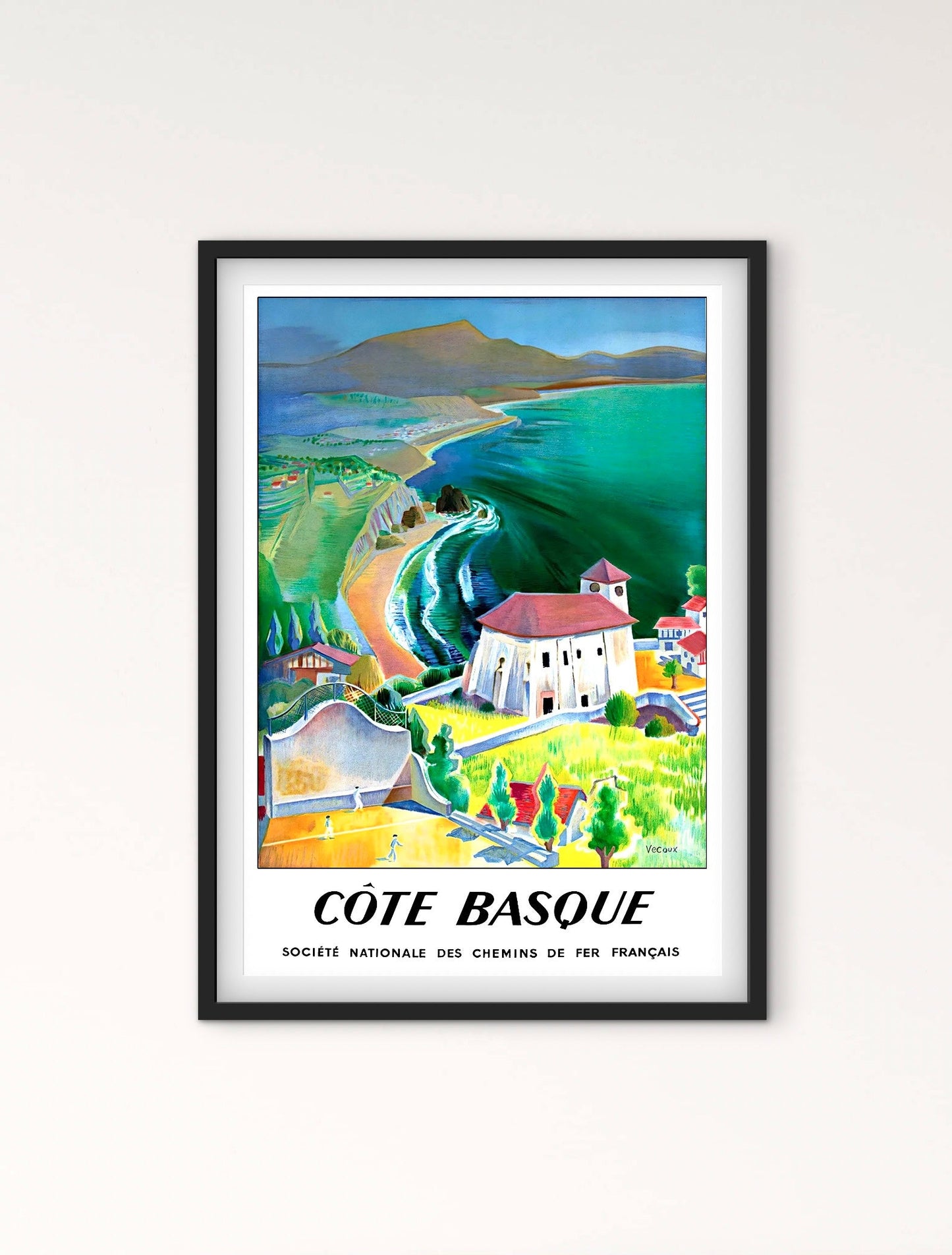Affiche Côte Basque SNCF affichevintagefrance