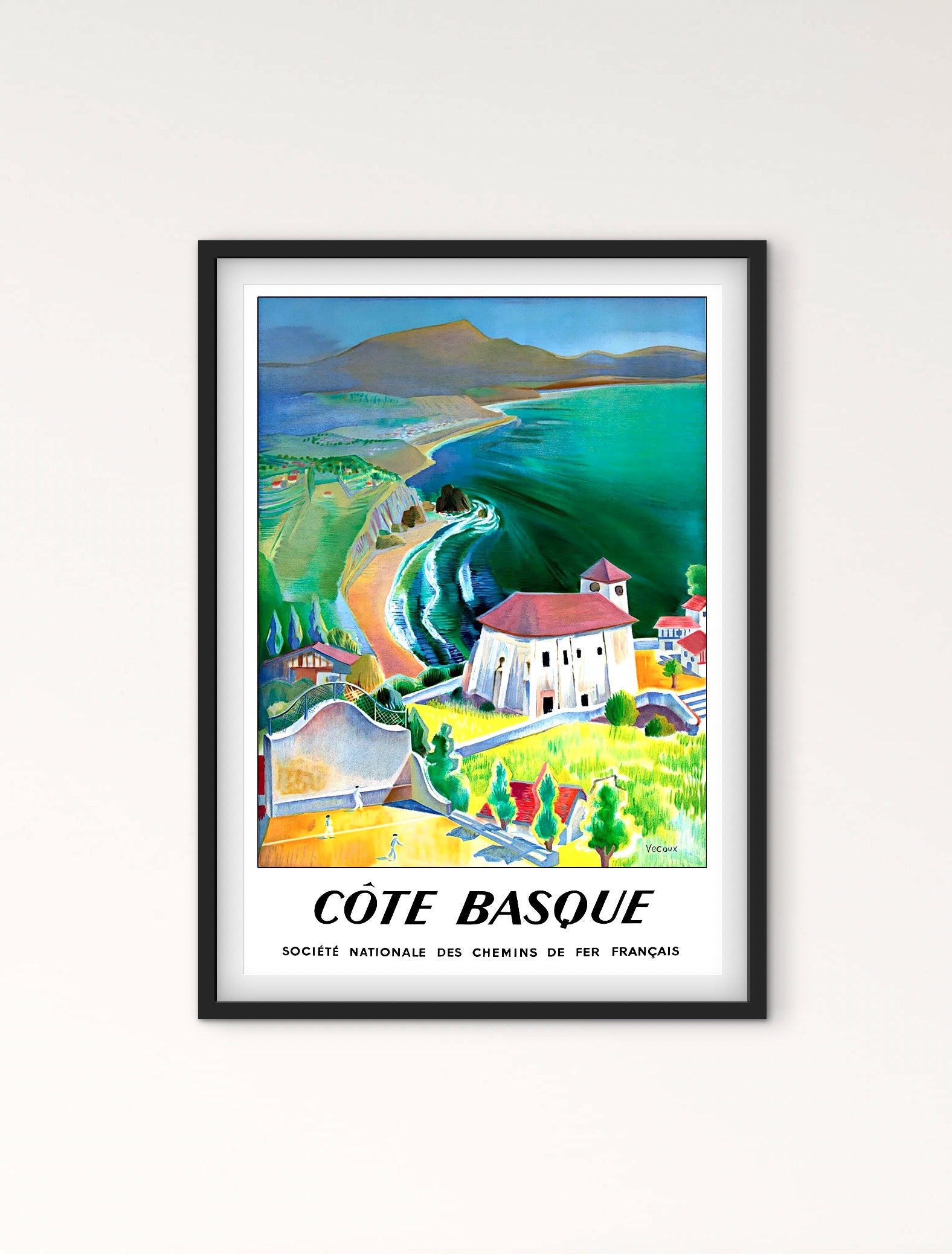 Affiche Côte Basque SNCF affichevintagefrance