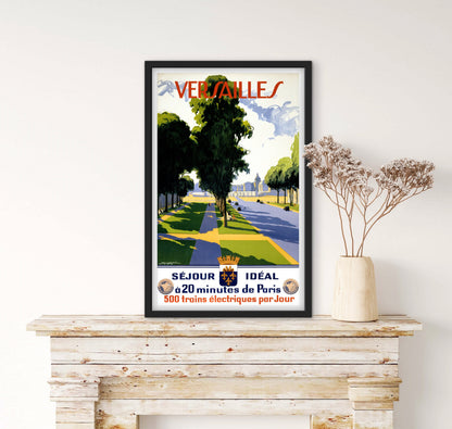 Affiche Versailles « séjour idéal à 20 min de Paris » château de Versailles affichevintagefrance