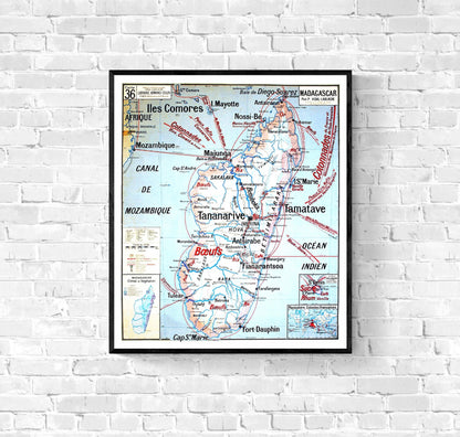 Affiche Carte Madagascar