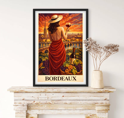 Affiche Bordeaux « vin de Bordeaux » affichevintagefrance