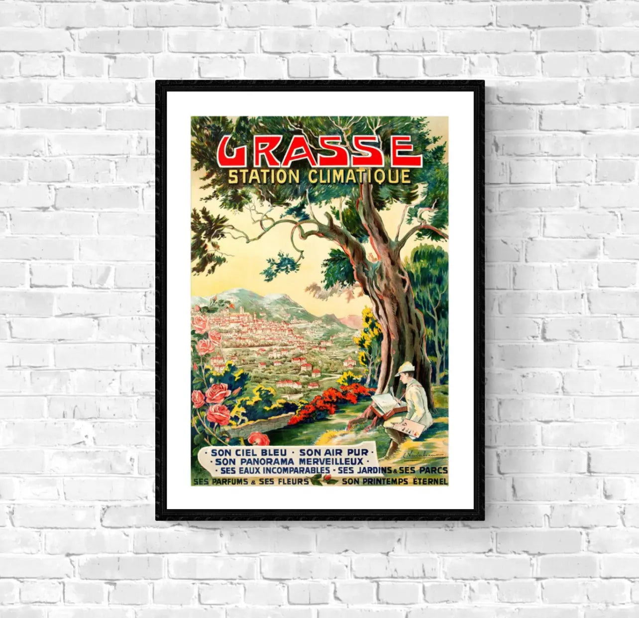 Affiche Grasse station climatique affichevintagefrance
