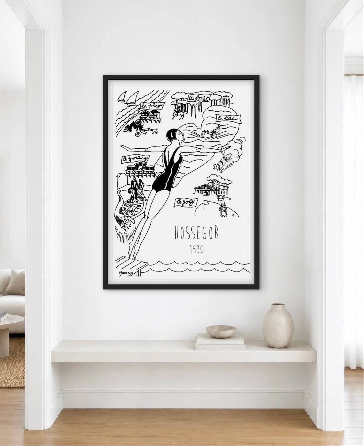 Affiche Hossegor 1930 vintage affichevintagefrance