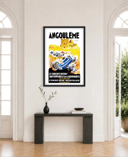 Affiche Angoulême circuit Grand Prix GP automobile motocycliste affichevintagefrance