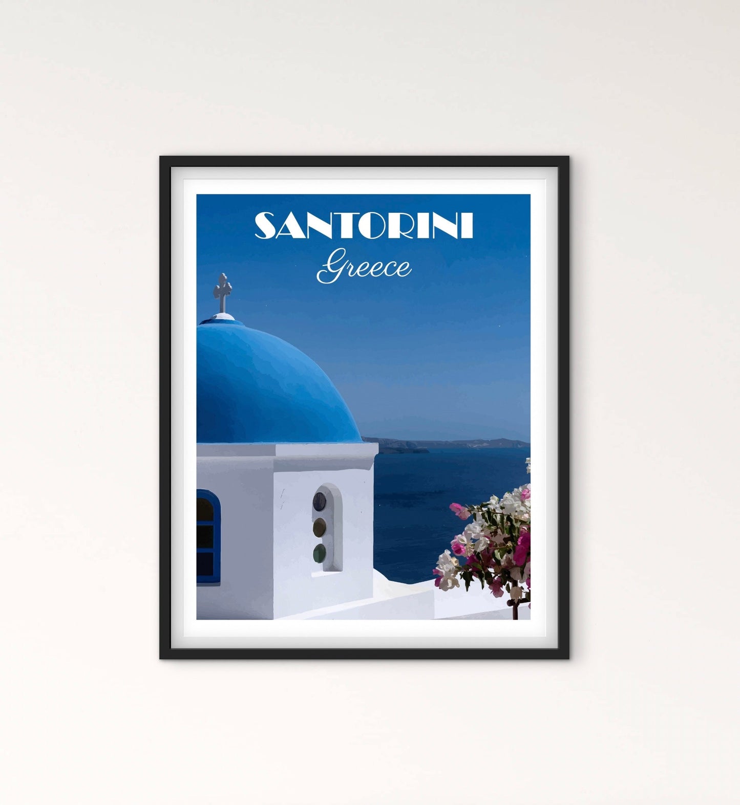 Affiche Santorini Grèce affichevintagefrance