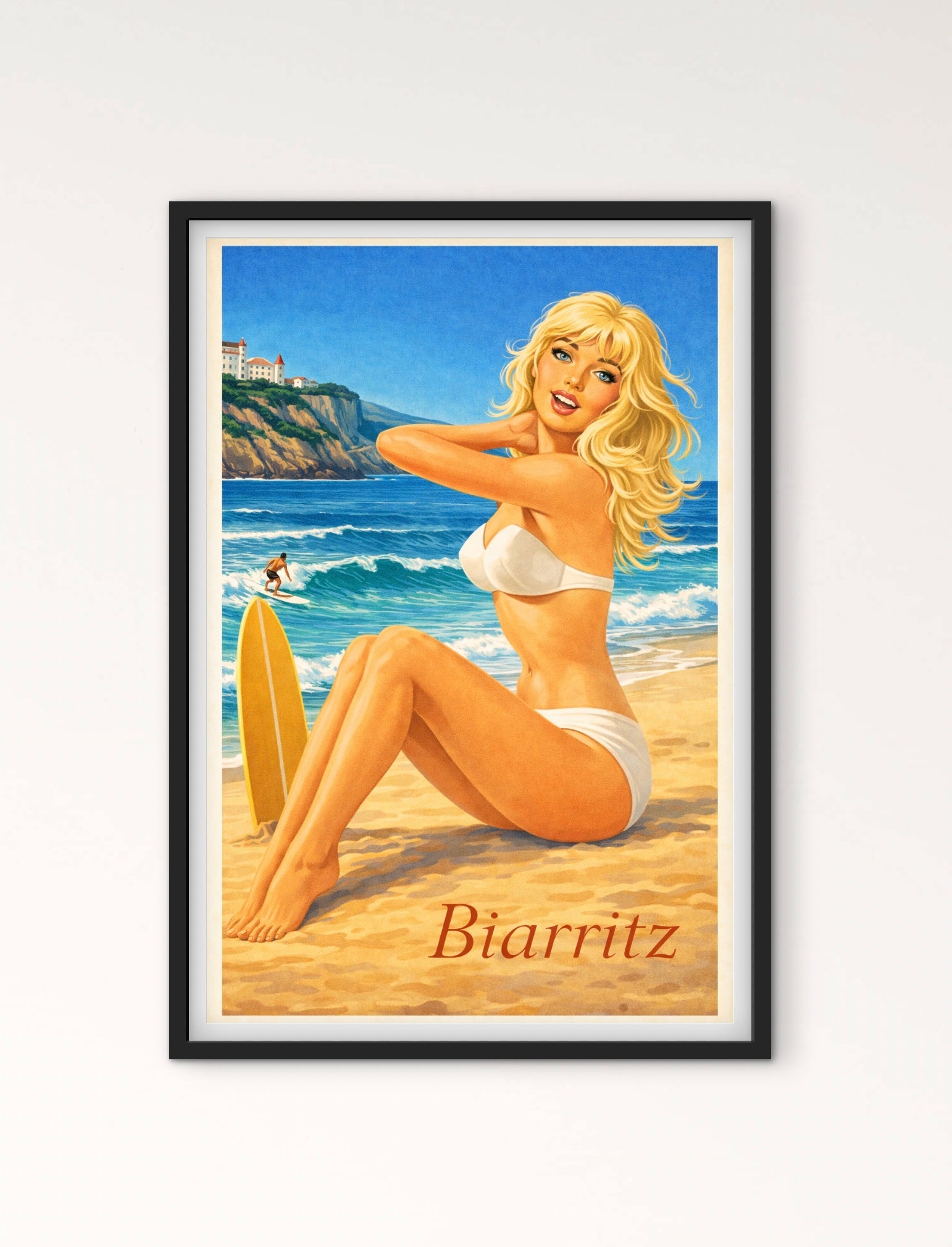 Affiché Biarritz plage affichevintagefrance