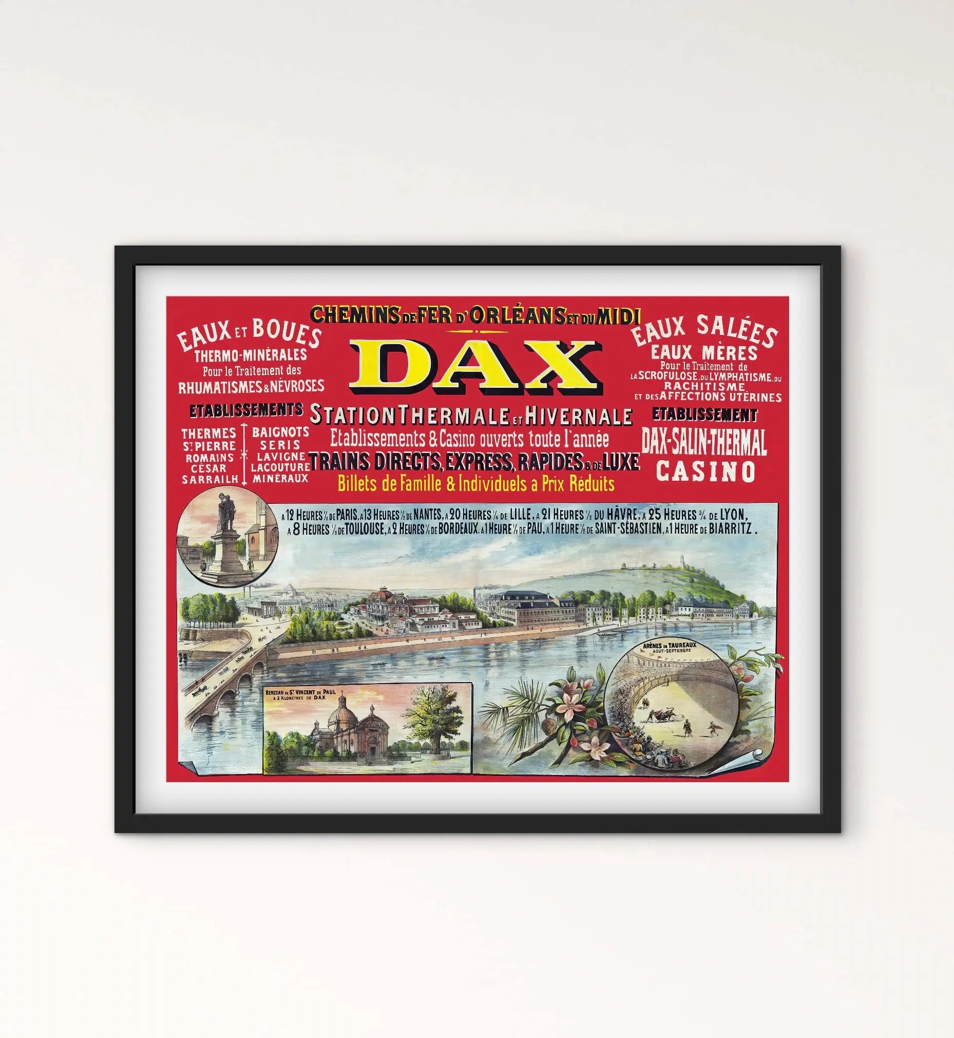 Affiche Dax Landes « chemins de fer d’Orléans » affichevintagefrance