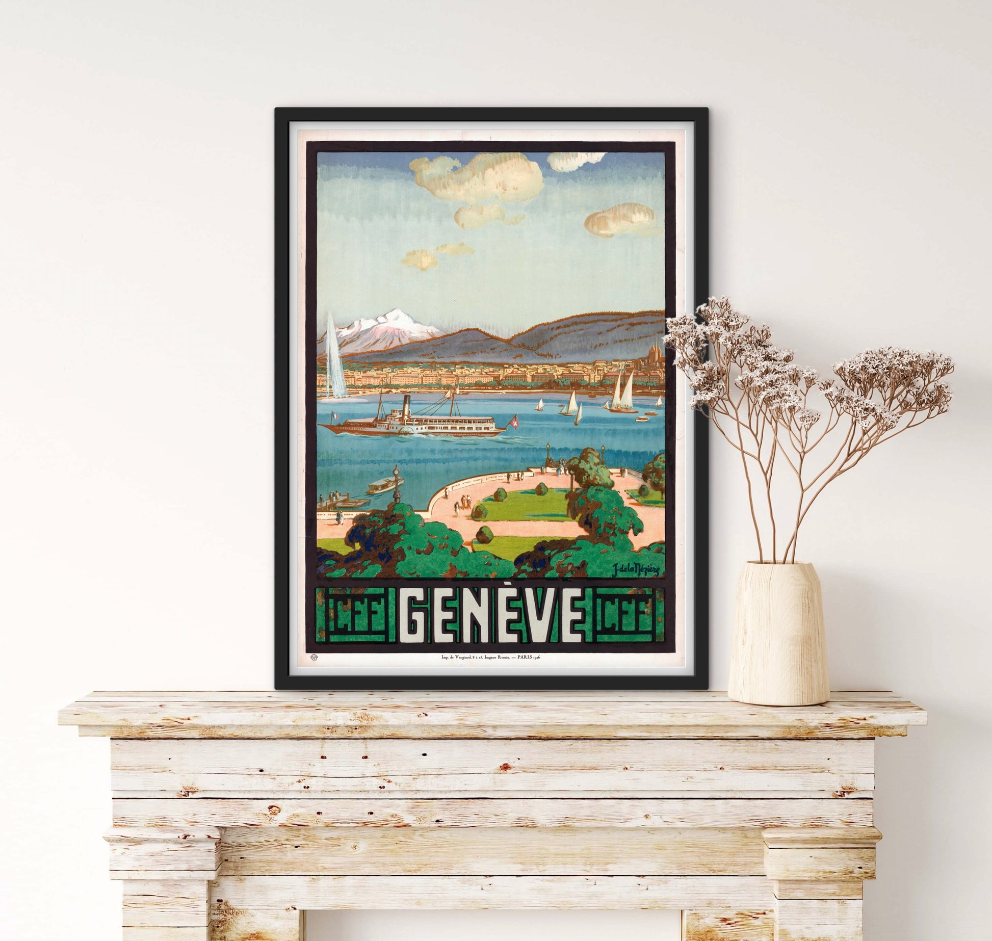Affiche Genève Suisse affichevintagefrance