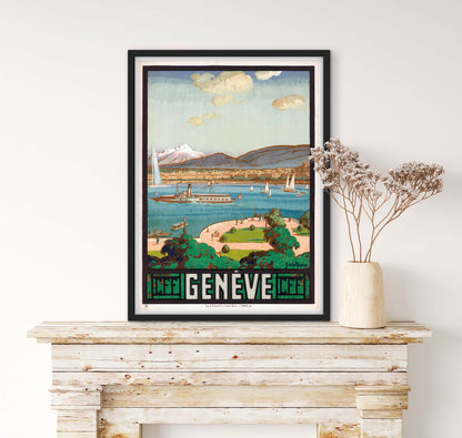 Affiche Genève Suisse affichevintagefrance