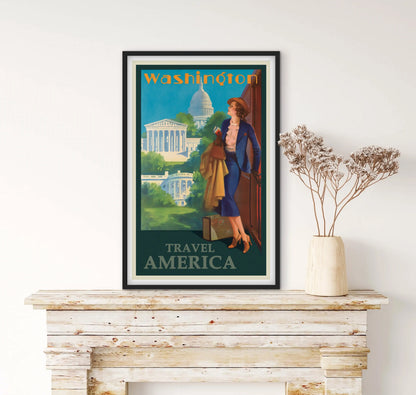 Affiche Washington États-Unis affichevintagefrance