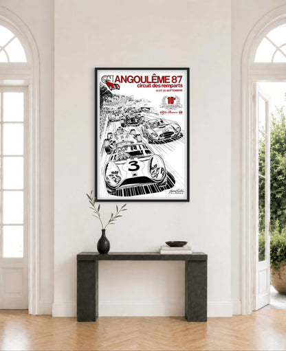 Affiche Angoulême 87 Circuit des Remparts Course Automobile Vintage Poster Racing Rétro affichevintagefrance