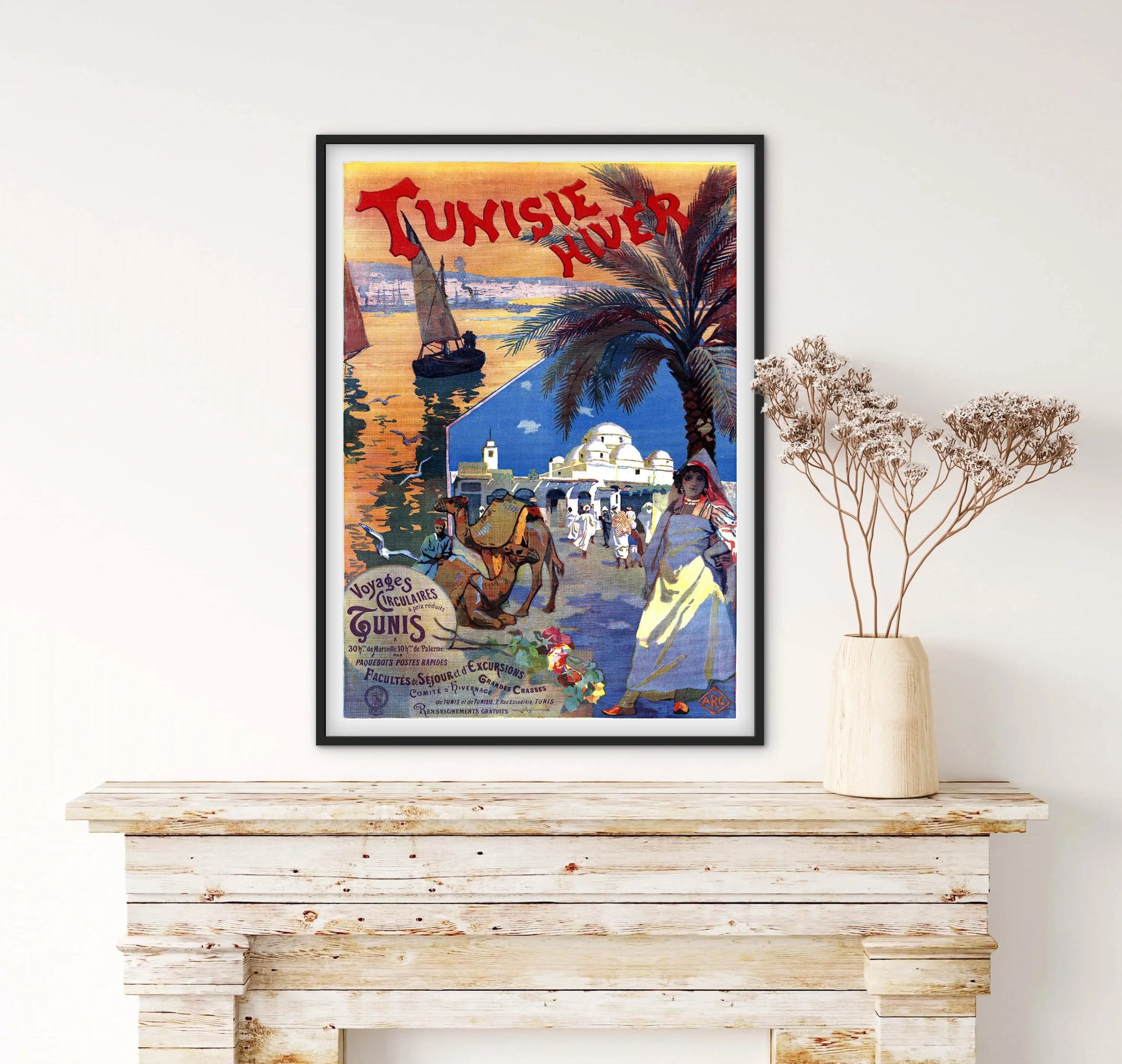 Affiche Tunisie l’hiver affichevintagefrance