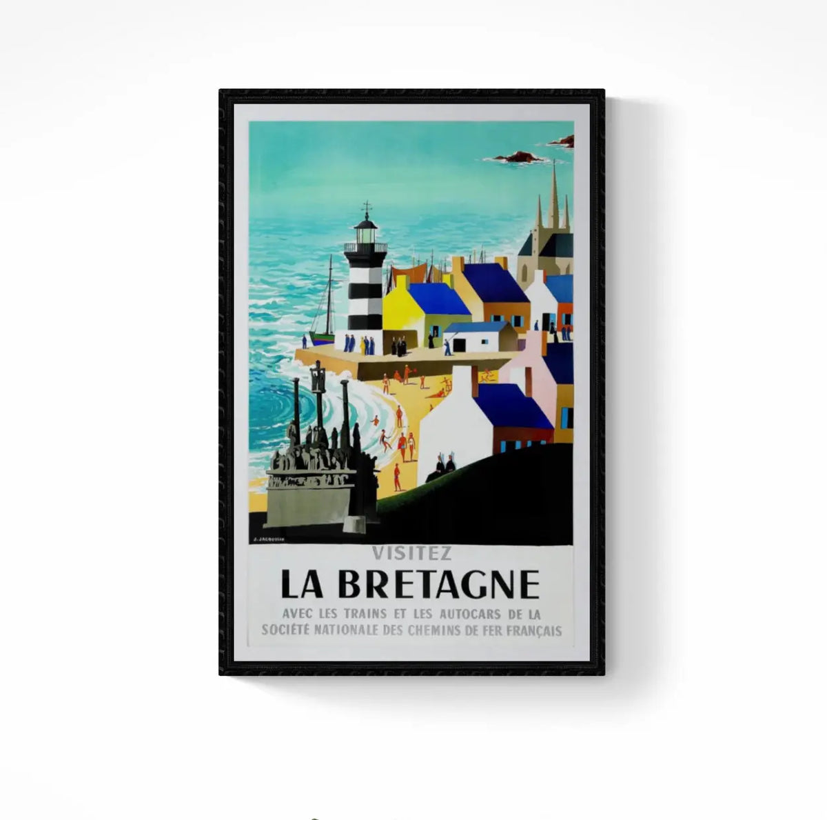 Affiche Visitez la Bretagne SNCF affichevintagefrance