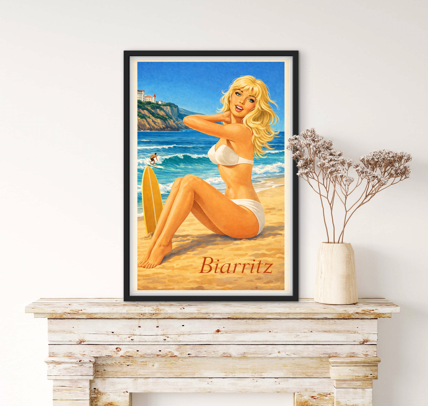 Affiché Biarritz plage affichevintagefrance