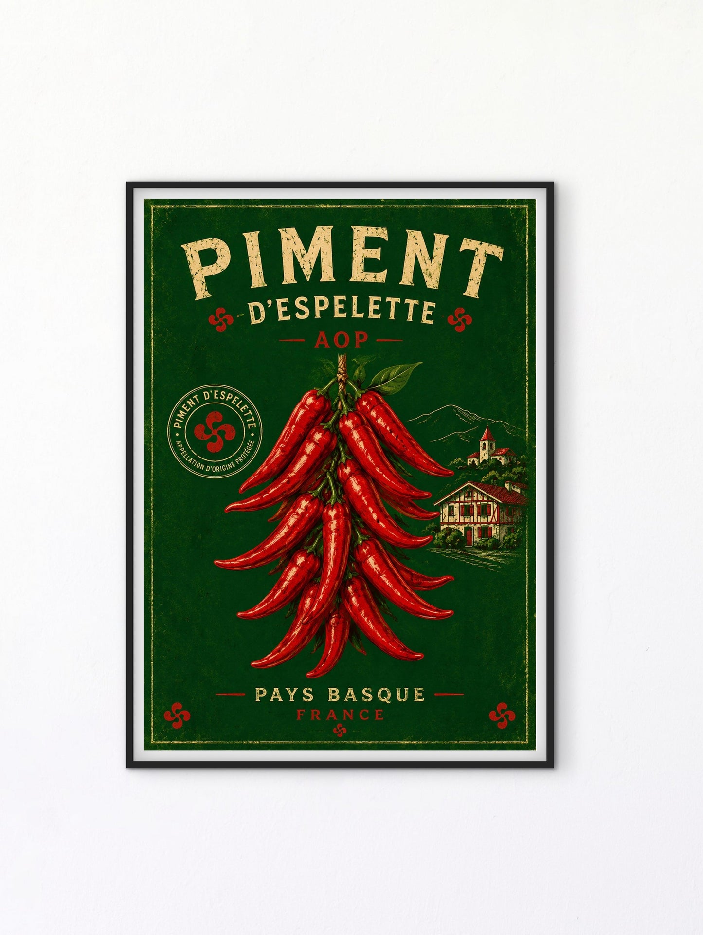Affiche Piment d’Espelette Pays Basque affichevintagefrance