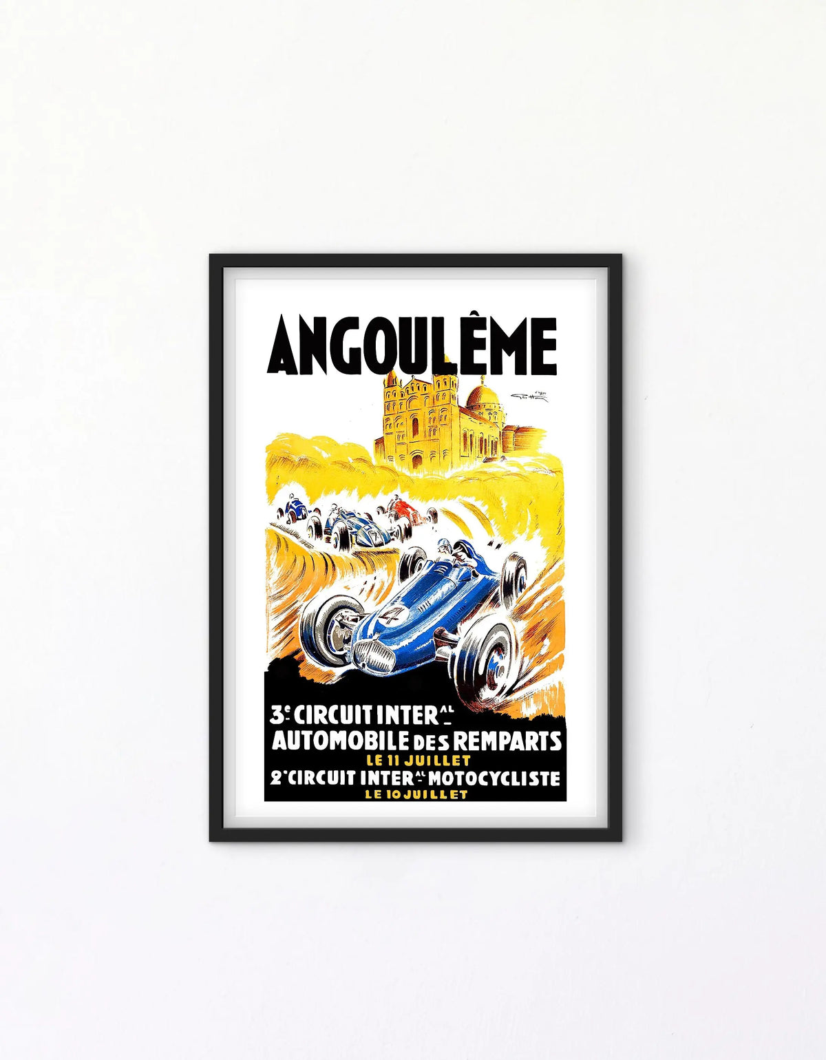 Affiche Angoulême circuit Grand Prix GP automobile motocycliste affichevintagefrance