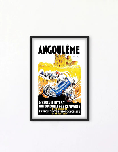 Affiche Angoulême circuit Grand Prix GP automobile motocycliste affichevintagefrance