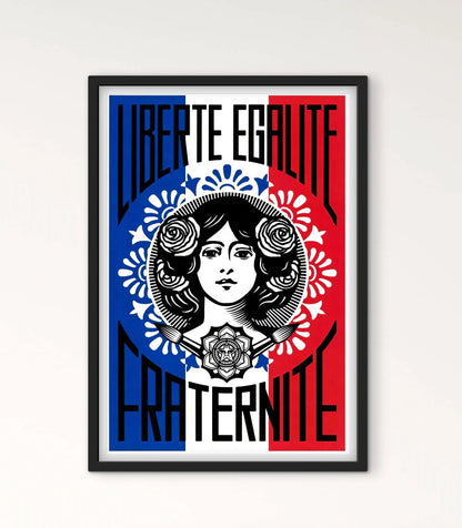 Affiche Liberté Égalité Fraternité Marianne affichevintagefrance