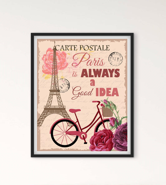 Affiche Paris Carte postale Vintage affichevintagefrance