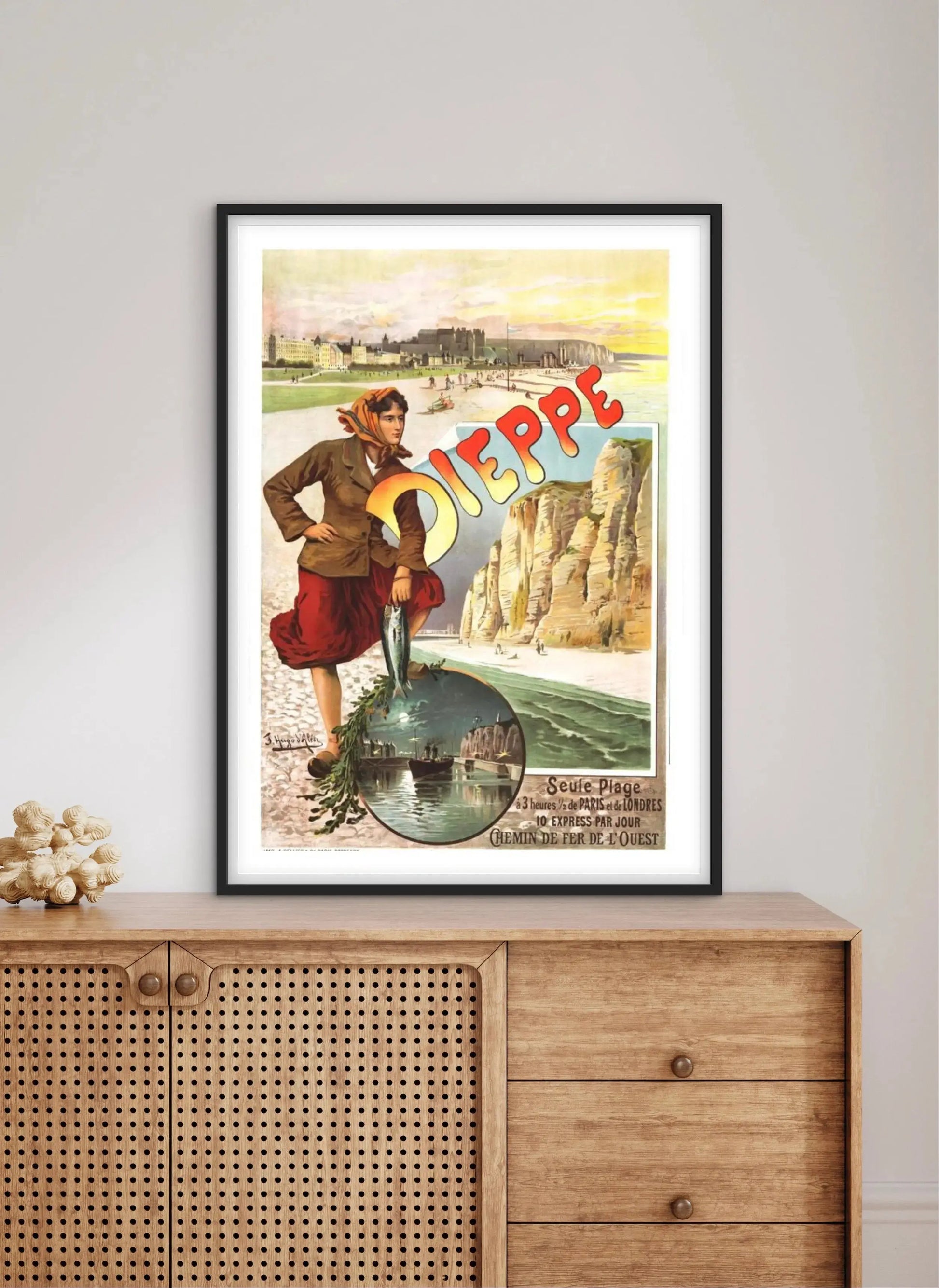 Affiche Vintage Dieppe Affiche Publicitaire Ancienne de Voyage affichevintagefrance