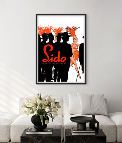 Affiche Lido Cabaret Restaurant théâtre spectacle Paris affichevintagefrance