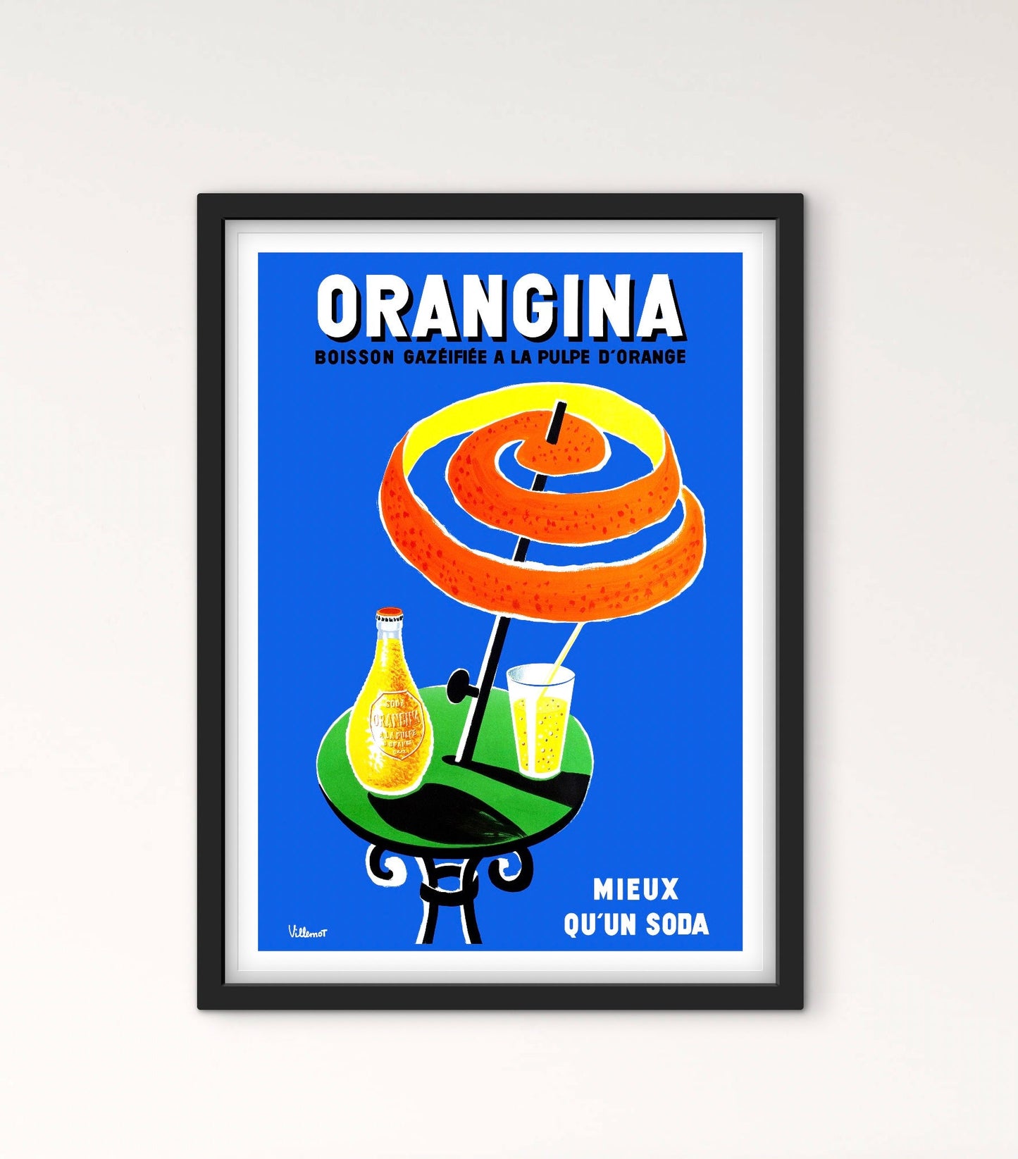 Affiche Orangina publicitaires mieux qu’un soda affichevintagefrance