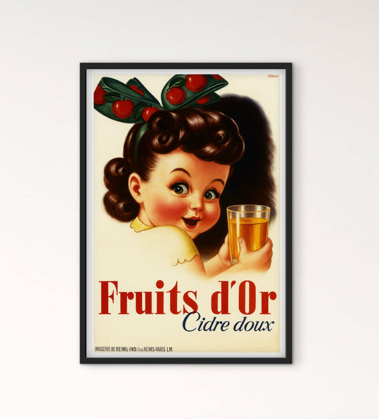 Affiche Cidre « fruits d’or » affichevintagefrance