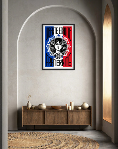 Affiche Liberté Égalité Fraternité Marianne affichevintagefrance