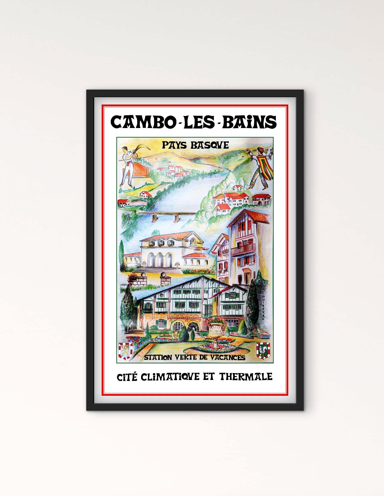 Affiche Cambo-les-Bains Pays Basque « cité climatique et thermale » affichevintagefrance