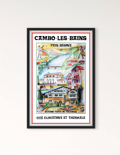 Affiche Cambo-les-Bains Pays Basque « cité climatique et thermale » affichevintagefrance