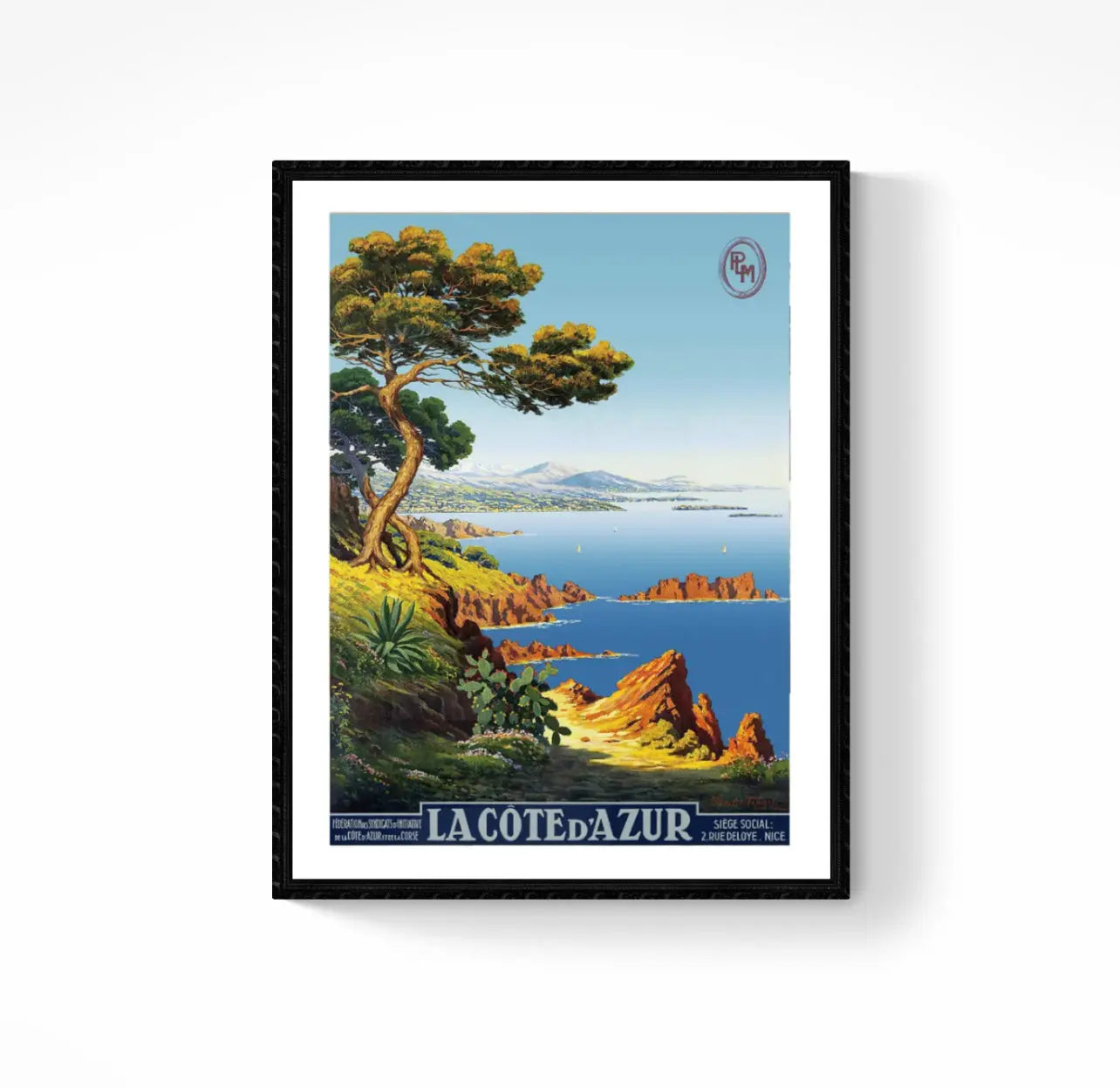 Affiche La Côte d’Azur affichevintagefrance