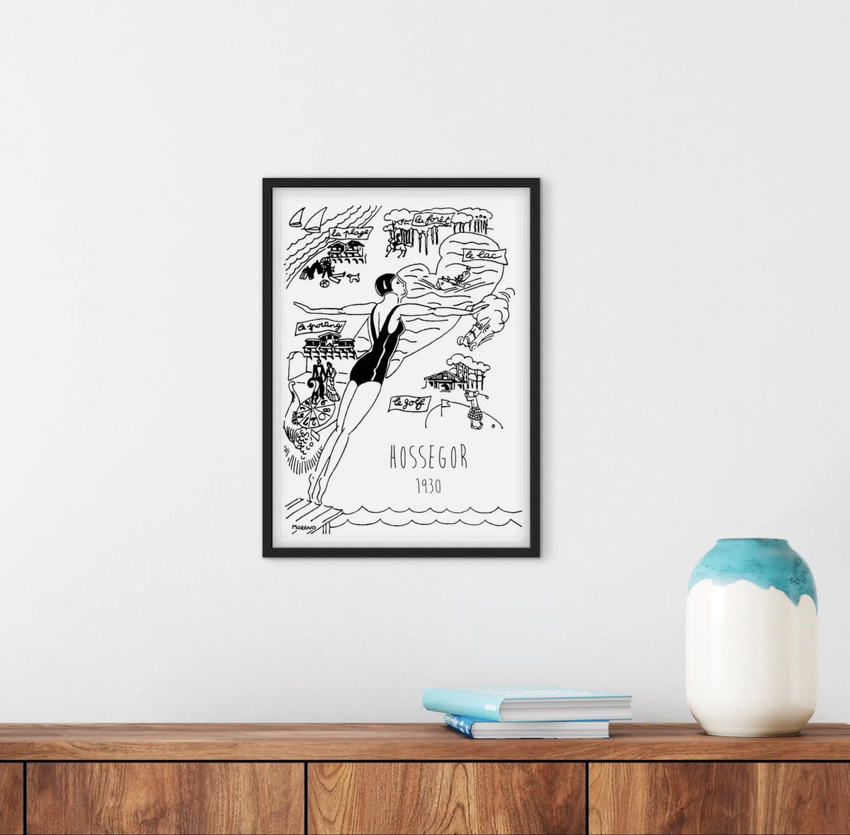 Affiche Hossegor 1930 vintage affichevintagefrance