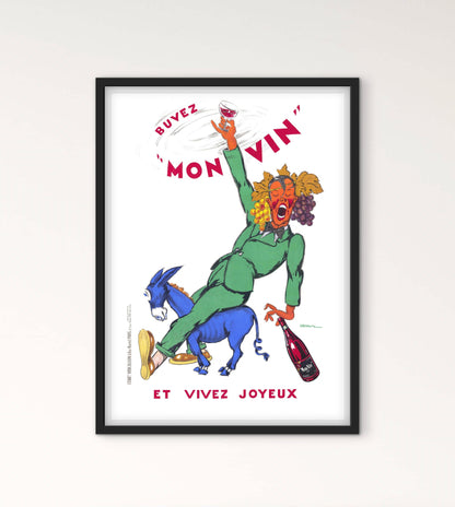 Affiche Buvez mon vin et vivez joyeux