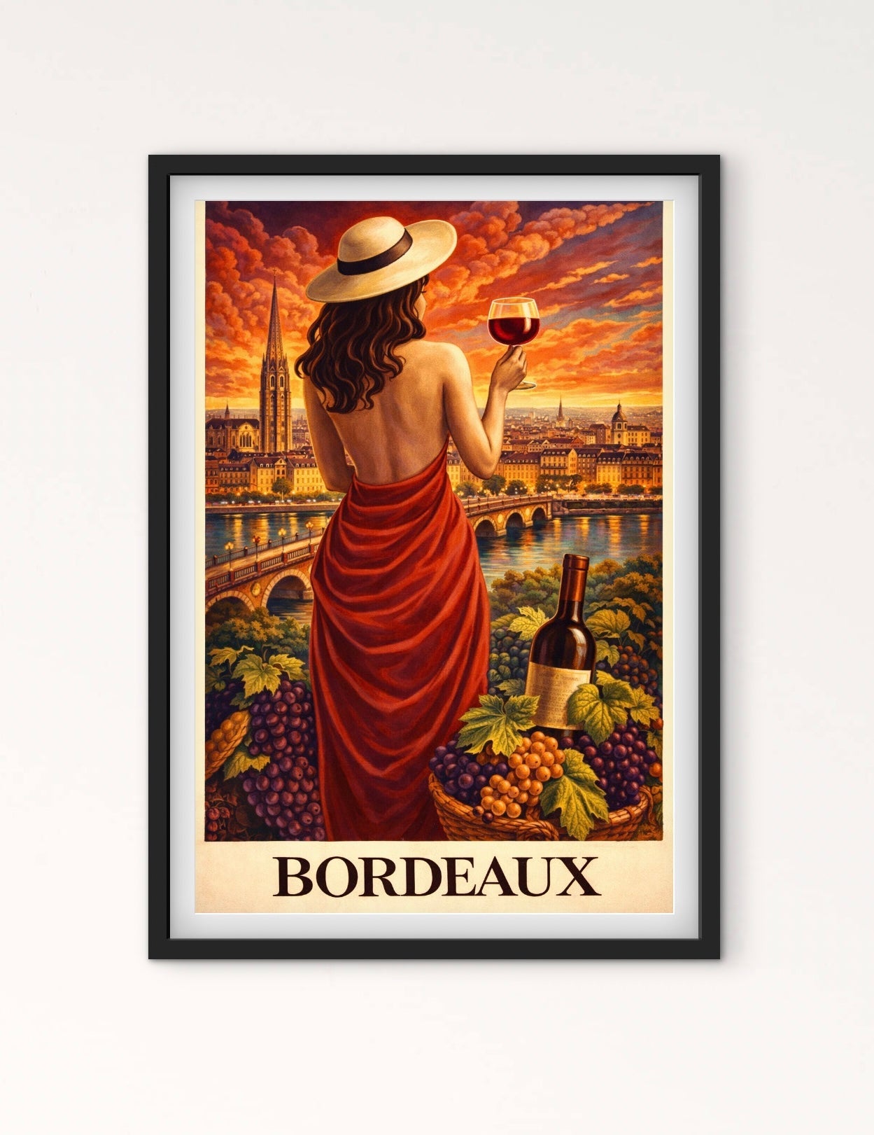 Affiche Bordeaux « vin de Bordeaux » affichevintagefrance