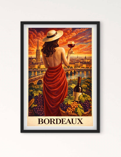 Affiche Bordeaux « vin de Bordeaux » affichevintagefrance