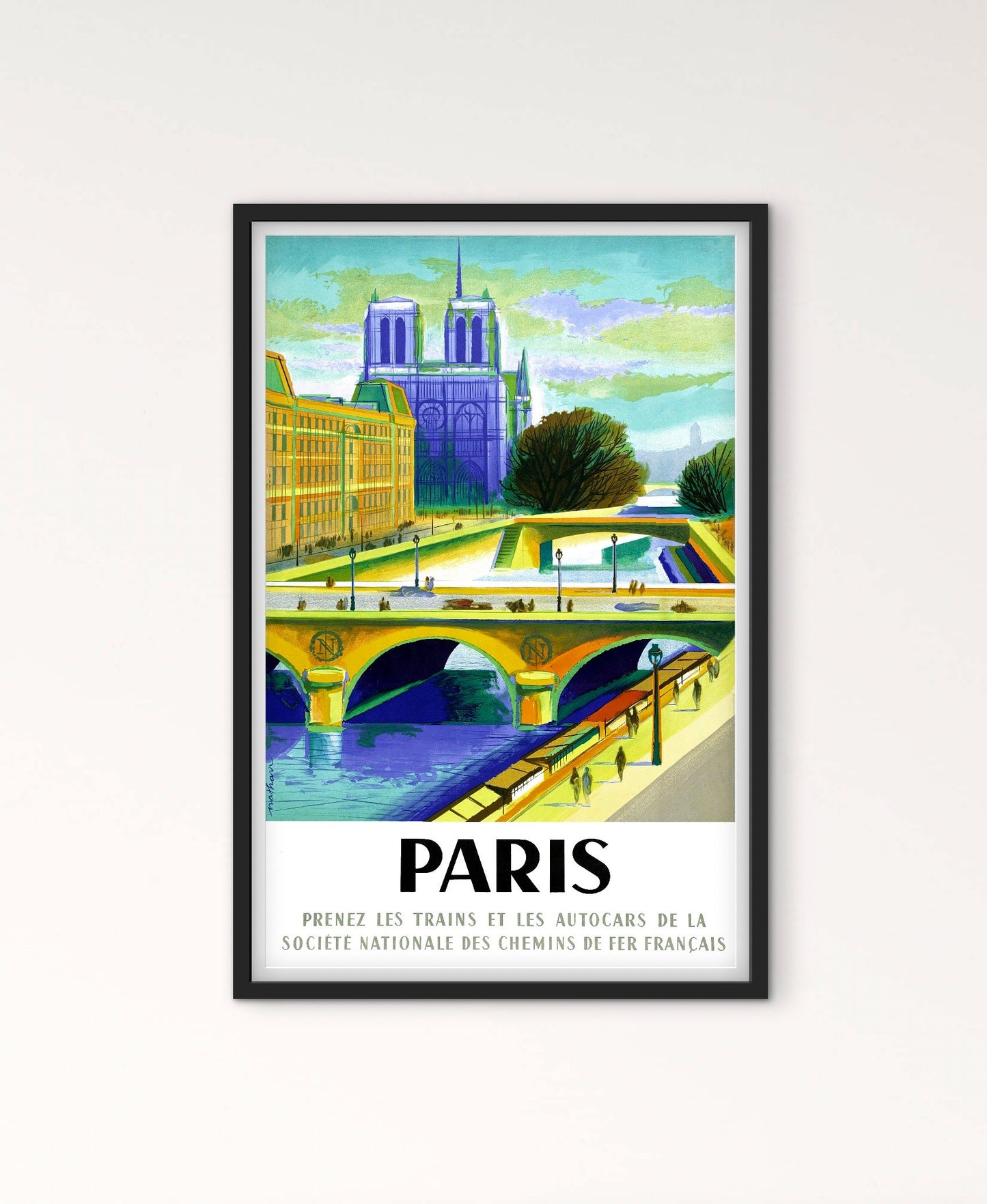 Affiche Paris Notre dame sncf affiche chemins de fer français affichevintagefrance