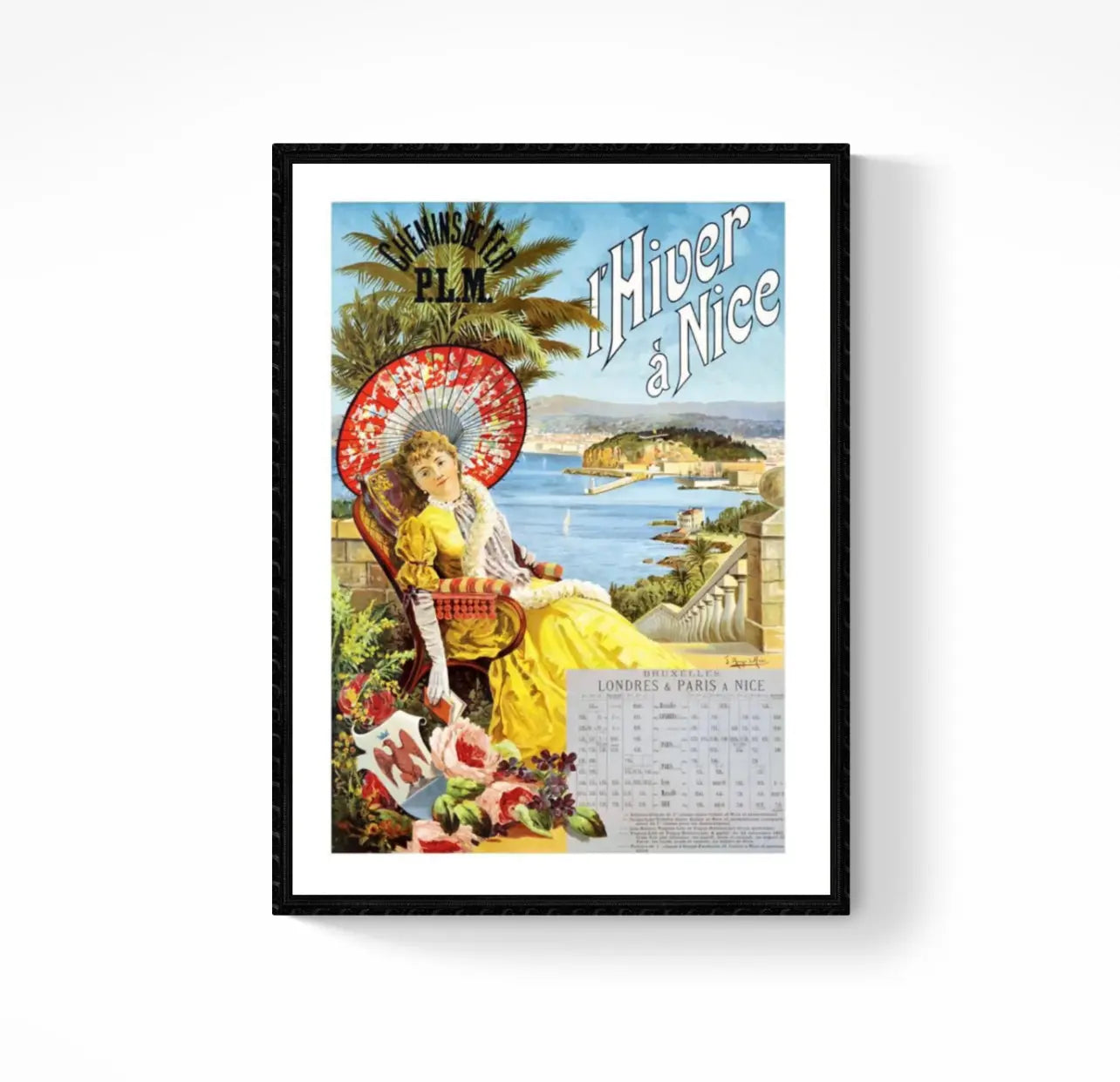 Affiche l’Hiver à Nice affichevintagefrance