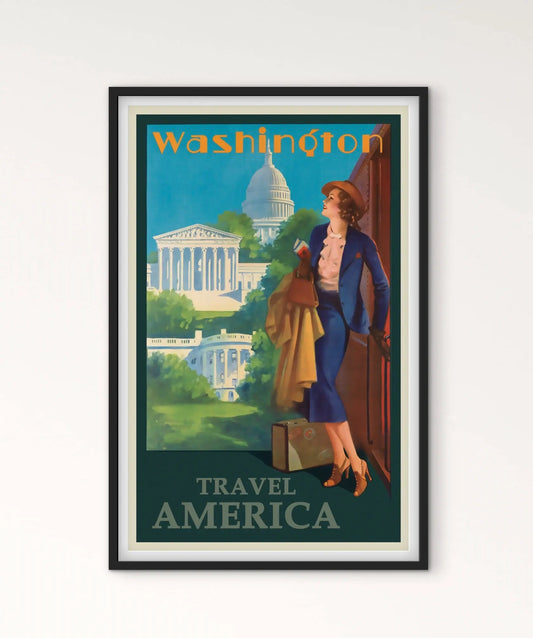 Affiche Washington États-Unis affichevintagefrance