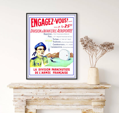 Affiche Armée militaire parachutiste 25 division d’infanterie