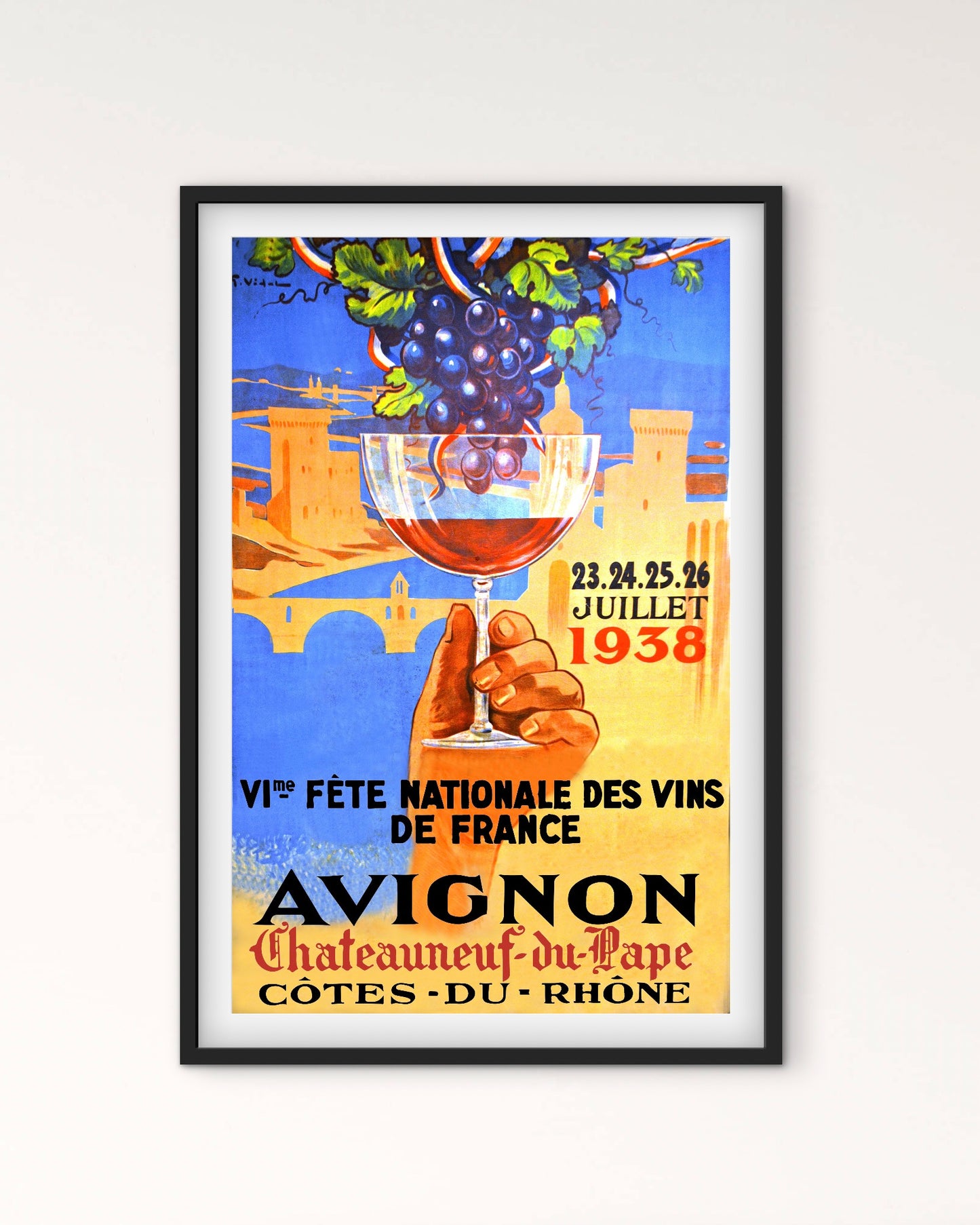 Affiche Vin Avignon côtes du Rhône
