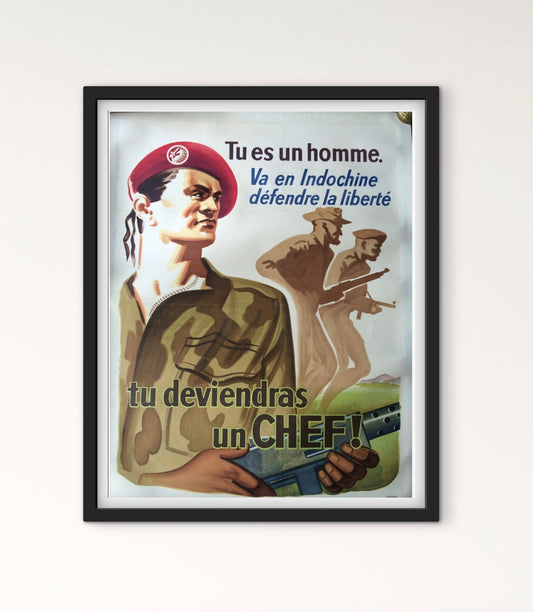 Affiche Indochine Parachutiste tu deviendras un chef