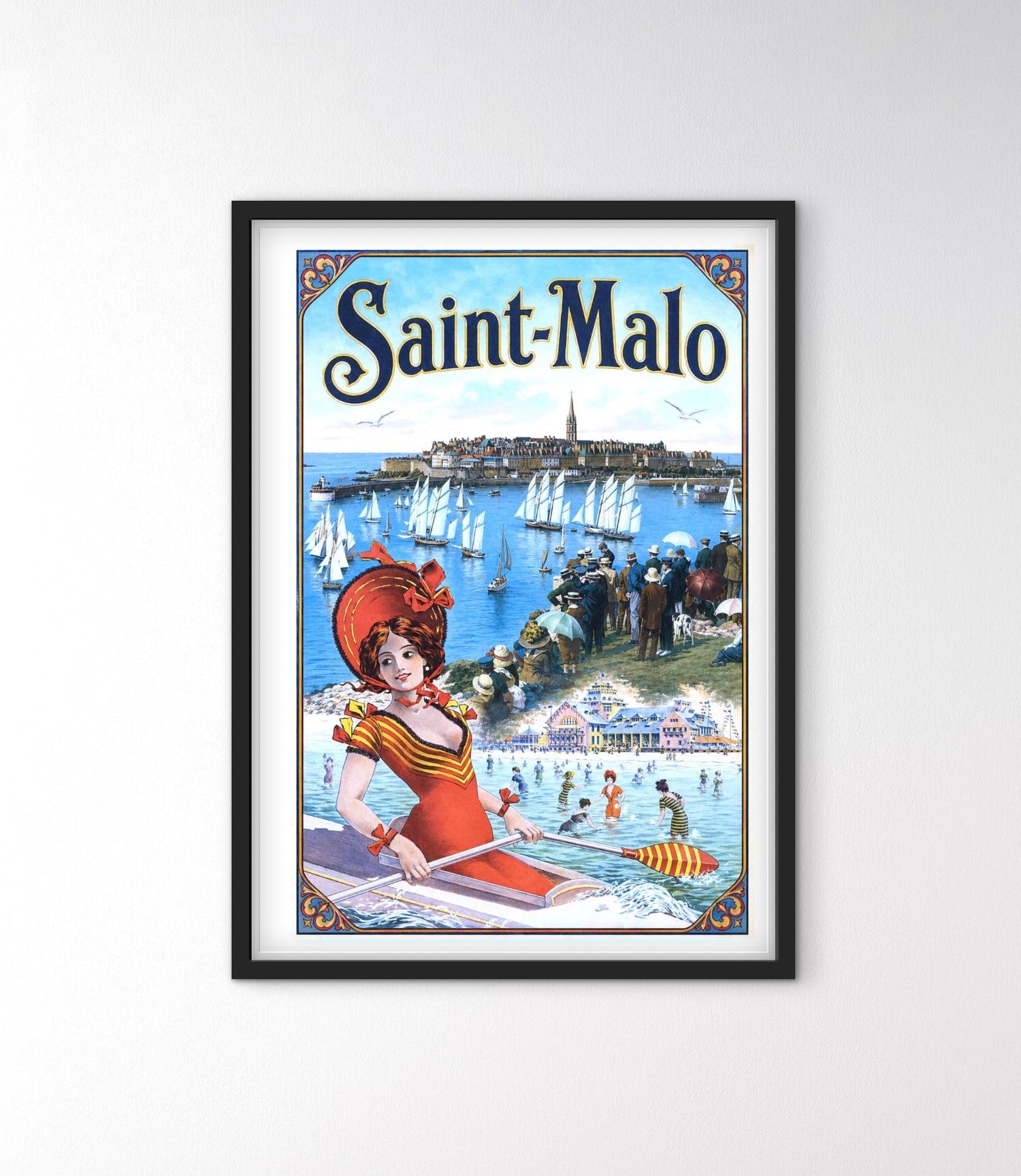 Affiche Saint Malo plage Bretagne affichevintagefrance