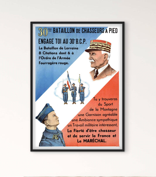 Affiche 30e bataillon de chasseurs à pied BCP