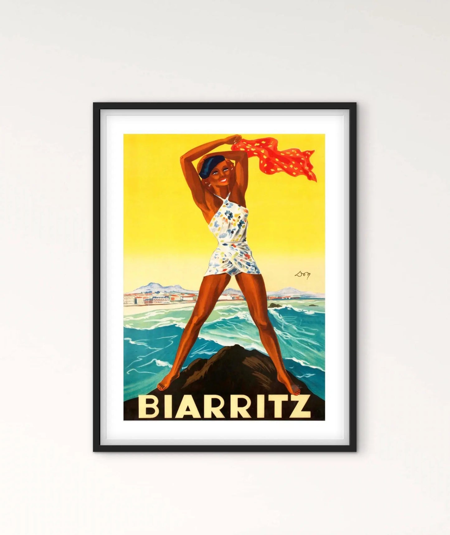Affiche Vintage Biarritz Poster Côte Basque Rétro Art Déco affichevintagefrance