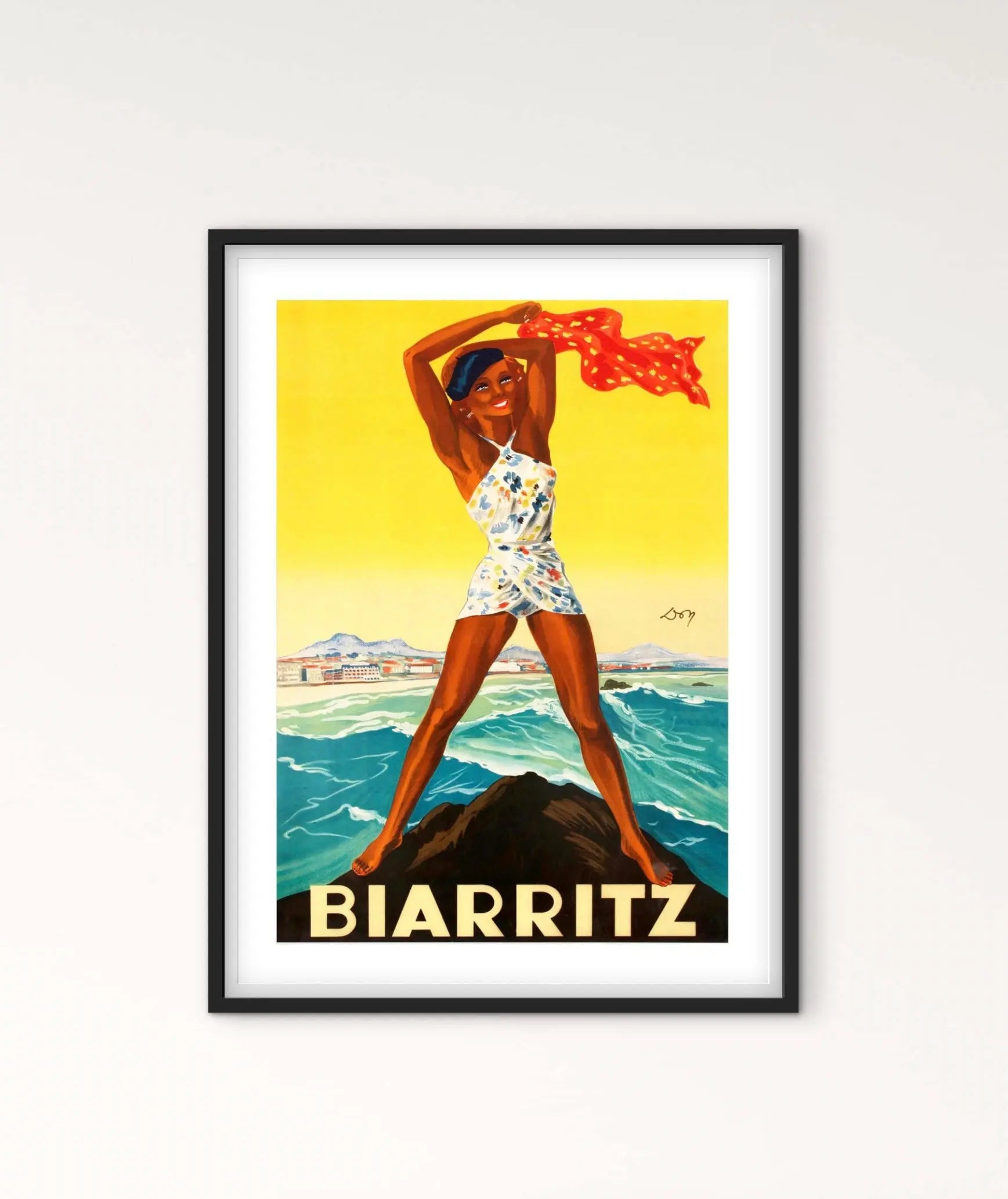 Affiche Vintage Biarritz Poster Côte Basque Rétro Art Déco affichevintagefrance