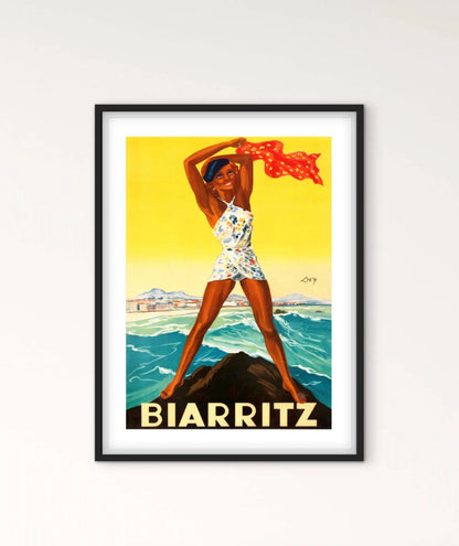 Affiche Vintage Biarritz Poster Côte Basque Rétro Art Déco affichevintagefrance